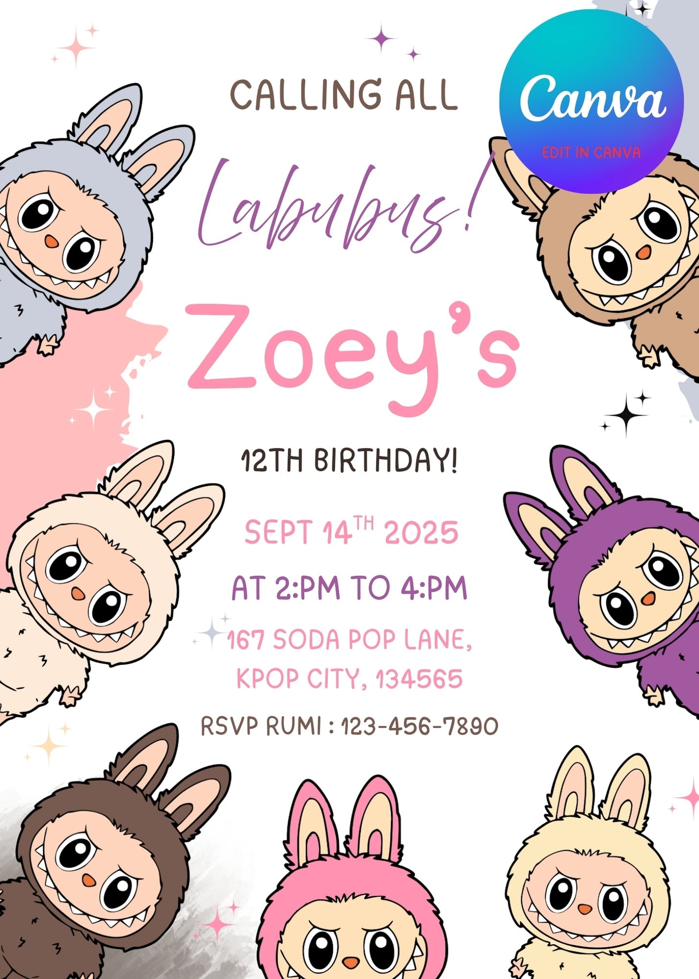 Labubu’s Party Templates | Printable & Digital Decorations