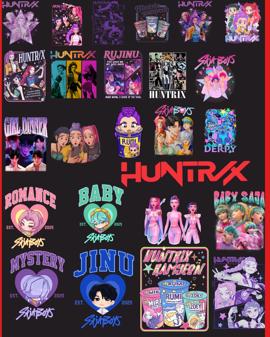 KPop Demon Hunters, Anime Fan Files, KPop Demon Hunters PNG, Boy Band PNG Bundle, Shirt Sublimation Design 66+ files