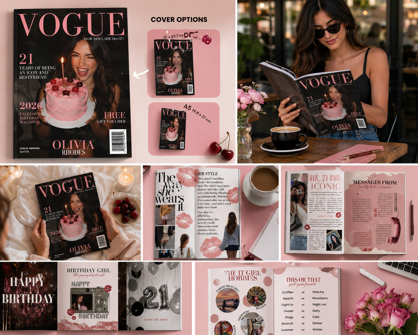 💕 Birthday Magazine Template – Make Her Day Unforgettable! 💕