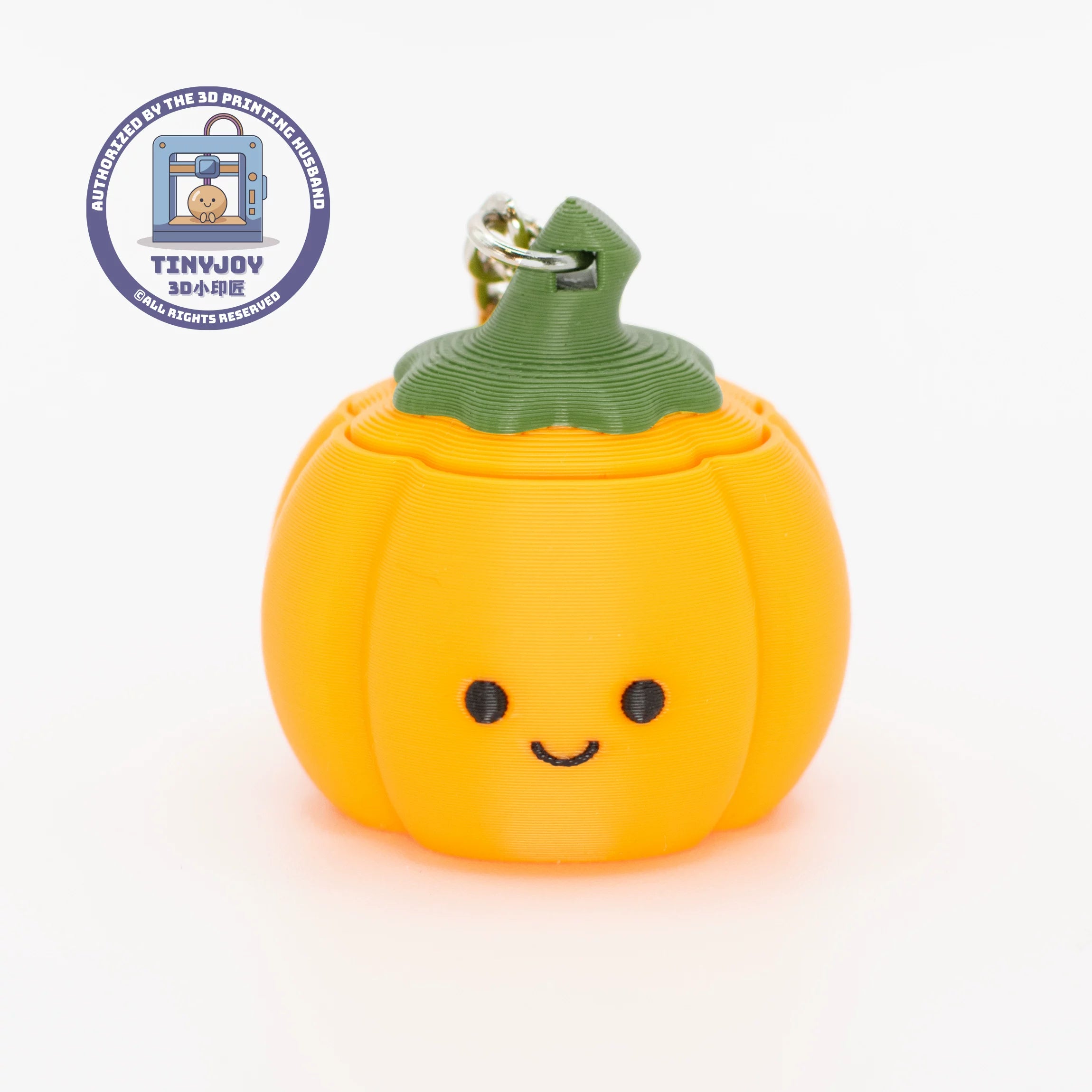 Little Printer 3D Printed Pumpkin Festival Decompression Button Toy, Cute and Healing Couple Keychain Bag Ornament Gift