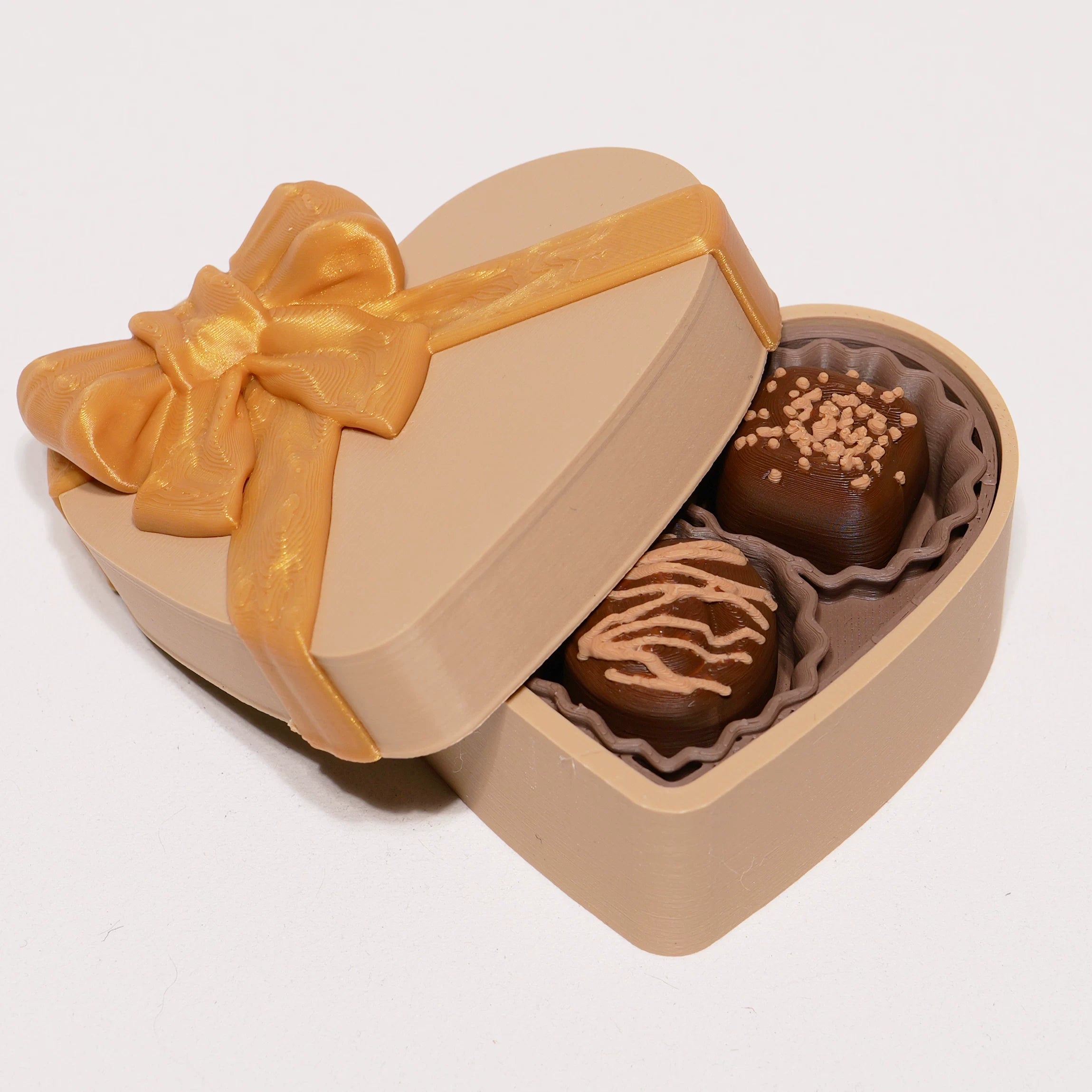Little Printer 3D Printed Heart-Shaped Chocolate Box Decompression Button Toy, Cute Desktop Ornament, Shaping Tool, Small Gift