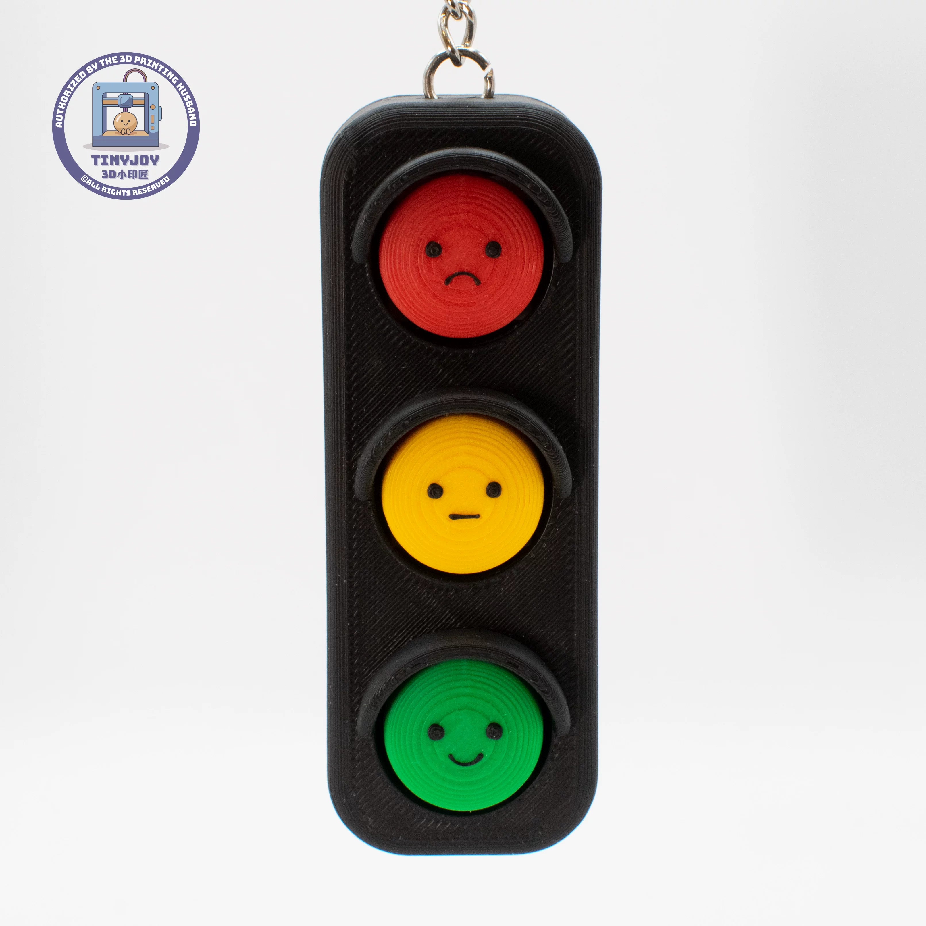 Little Printer 3D Printed Traffic Light Decompression Button Toy, Cute and Healing Keychain, Bag Charm, Gift