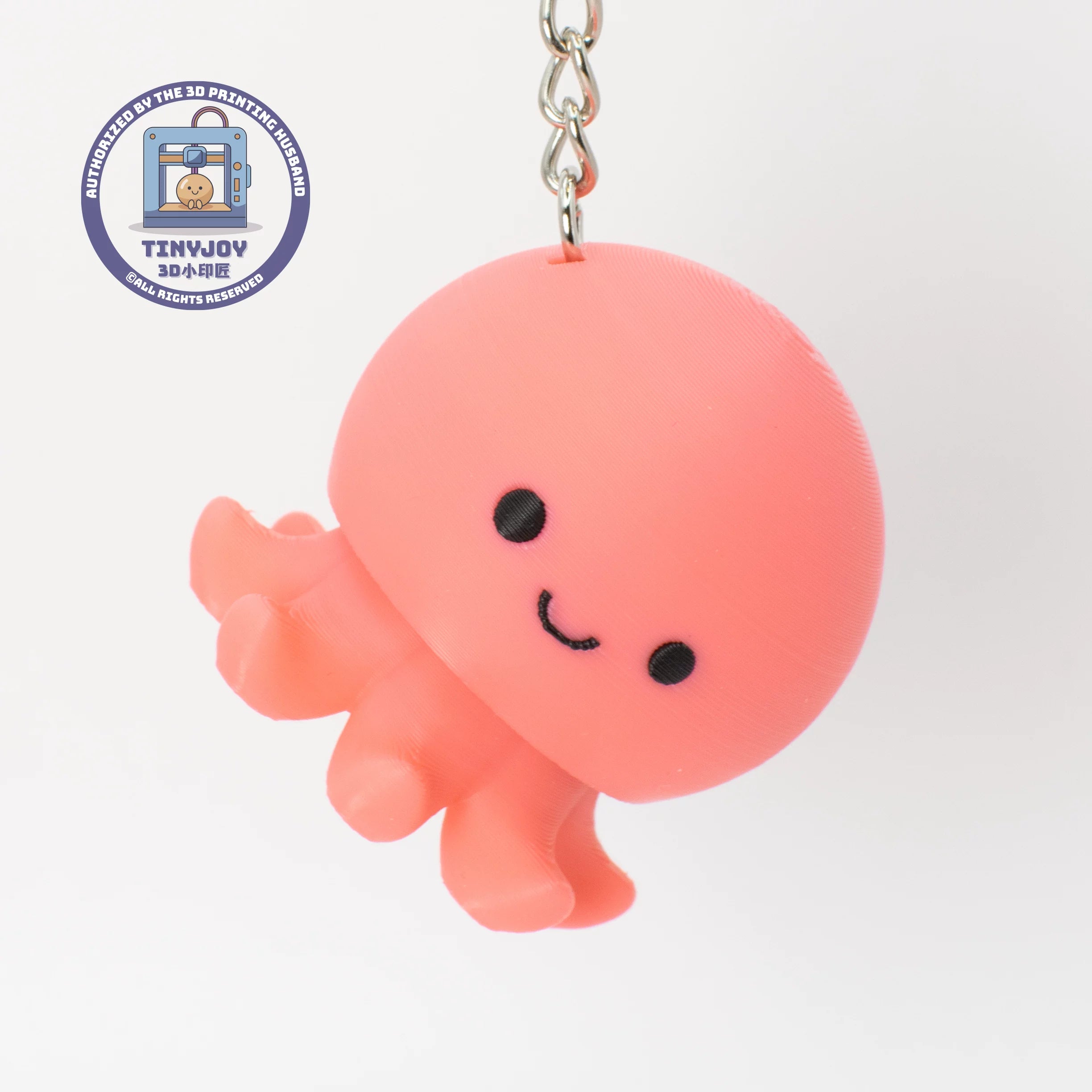 Little Printer 3D Printed Octopus Toy - Cute and Healing Couple Keychain/Bag Charm Gift
