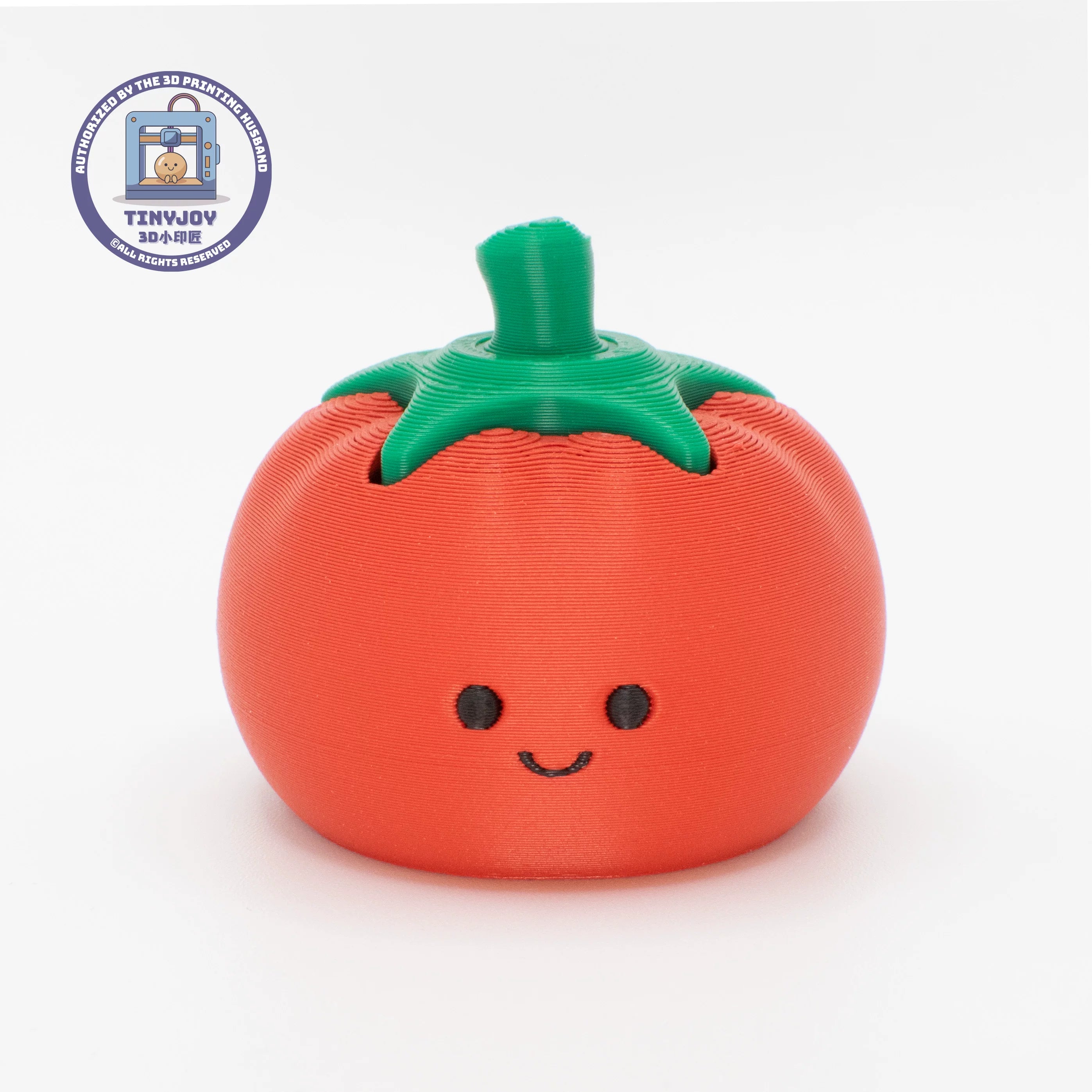 Little Printer 3D Printed Tomato Fruit Decompression Button Toy - Cute and Healing Couple Keychain Bag Ornament Gift