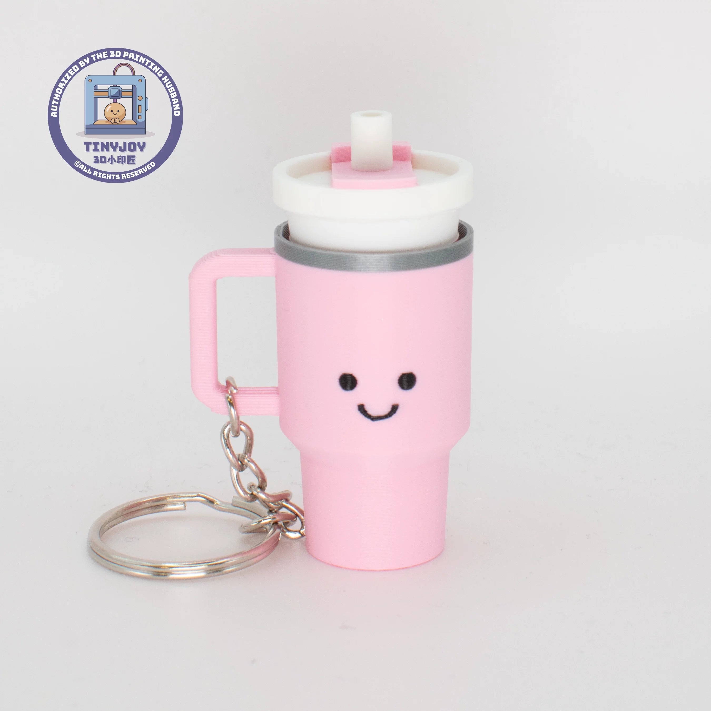 Little Printer 3D Printed Stanley Ice Cup, Stress Relief Button Toy, Cute Couple Keychain Ornament Gift
