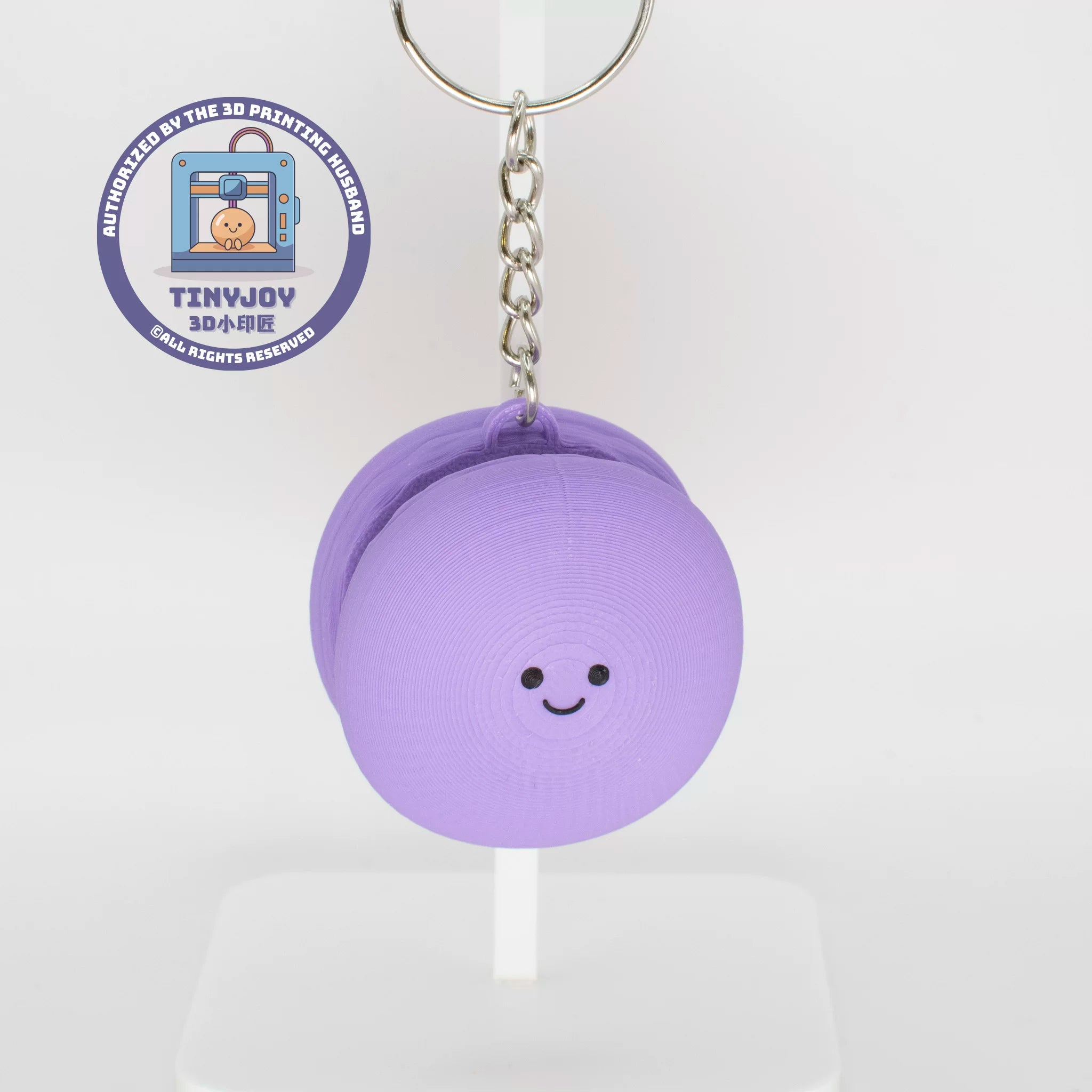 Little Printer 3D Printed Macaron Cake Decompression Button Toy, Cute and Healing Couple Keychain Ornament Gift