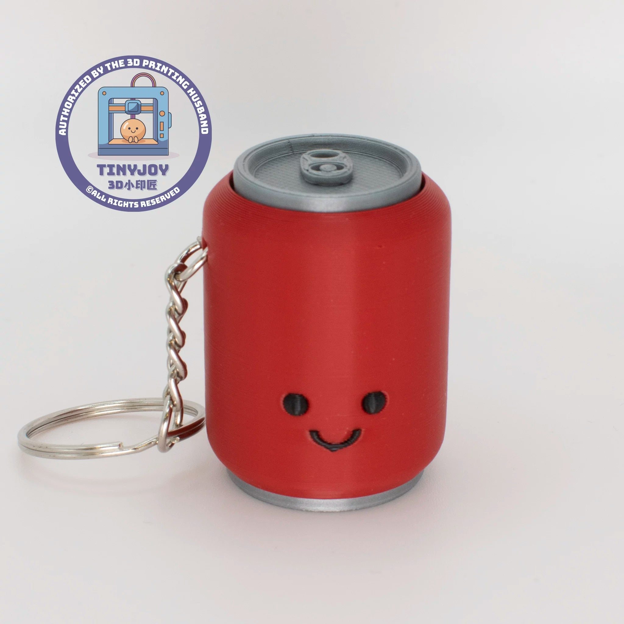 Little Printer 3D Printed Coca-Cola Can Decompression Button Toy - Cute and Healing Couple Keychain Ornament Gift