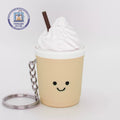 Little Printer 3D Printed Snow-Topped Coffee Frappuccino Decompression Button Toy, Cute Couple Keychain Ornament Gift