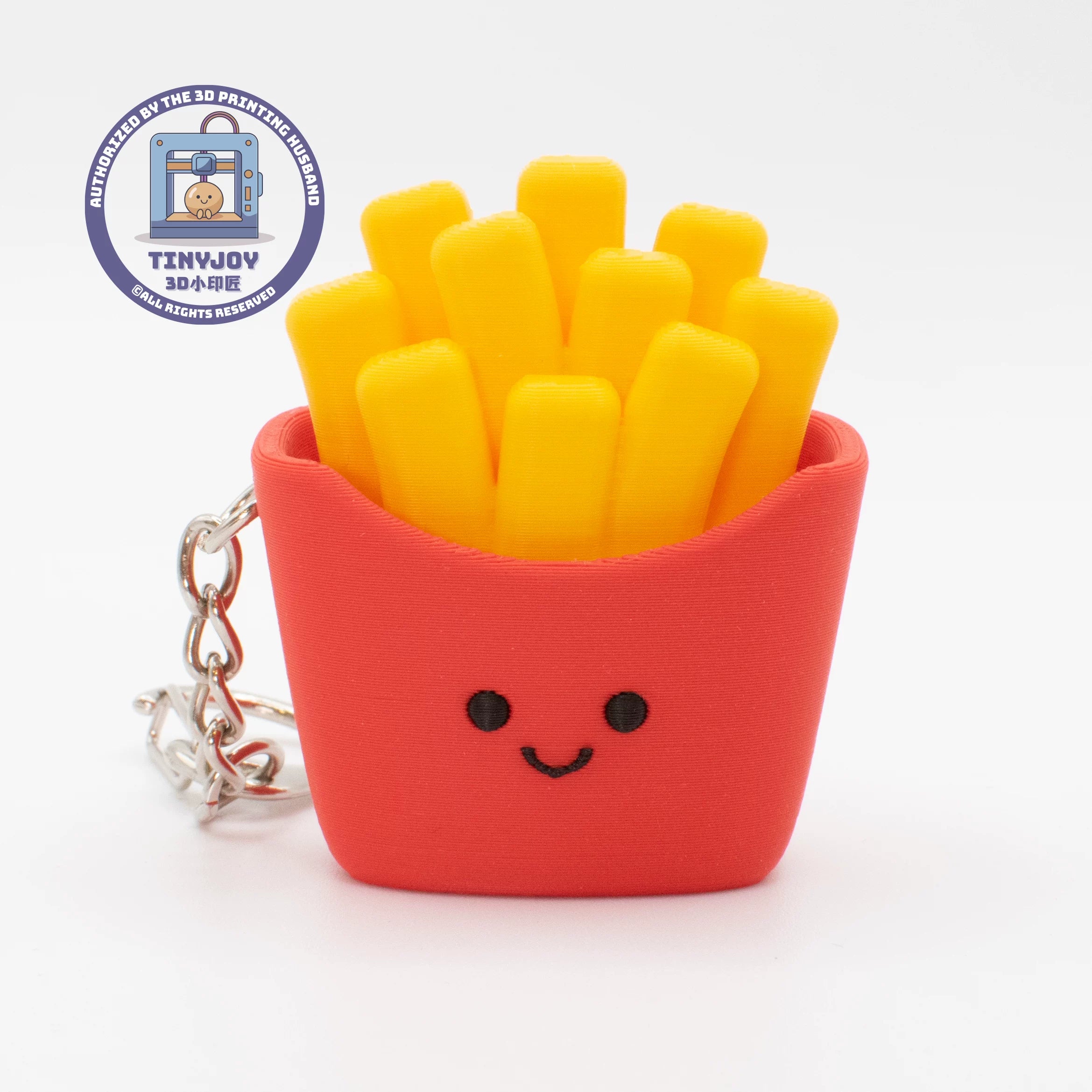 Little Printer 3D Printed French Fries & Wheat Set, Decompression Button Toy, Cute and Healing Couple Keychain Ornament Gift