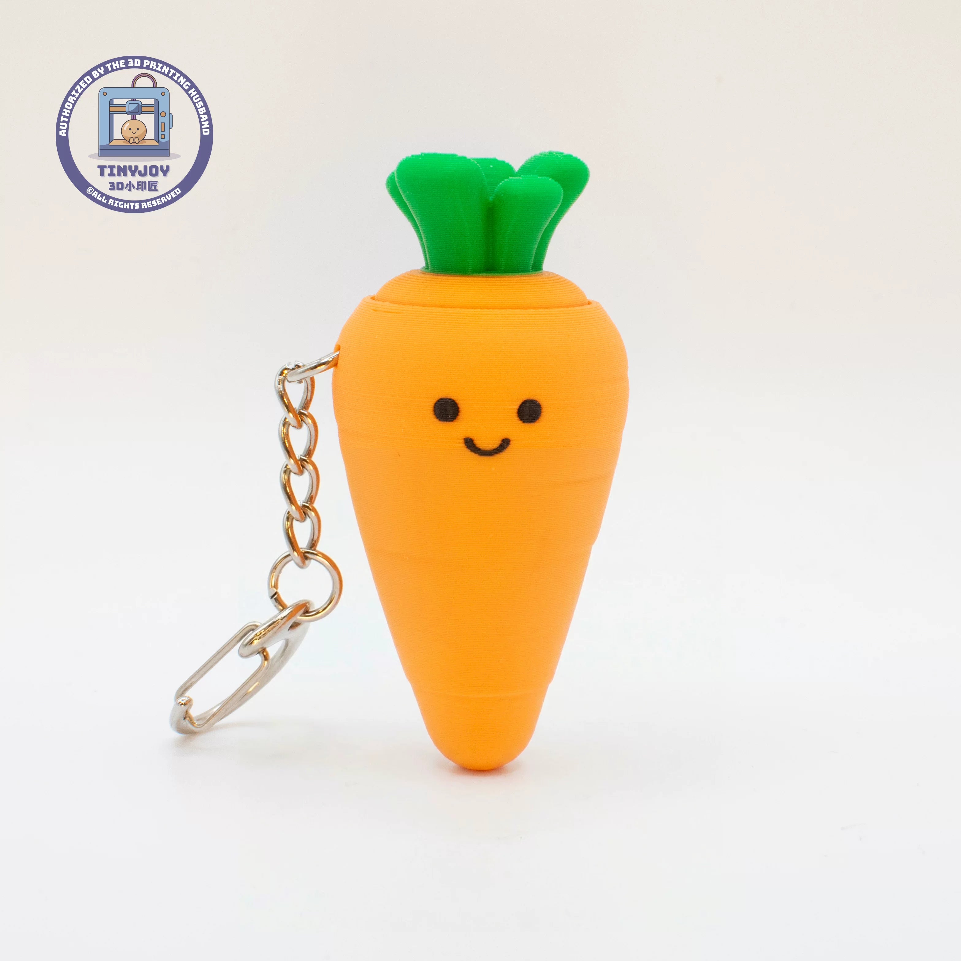 Little Printer 3D Printed Carrot Decompression Button Toy, Cute and Healing, Couple Keychain, Bag Charm, Gift