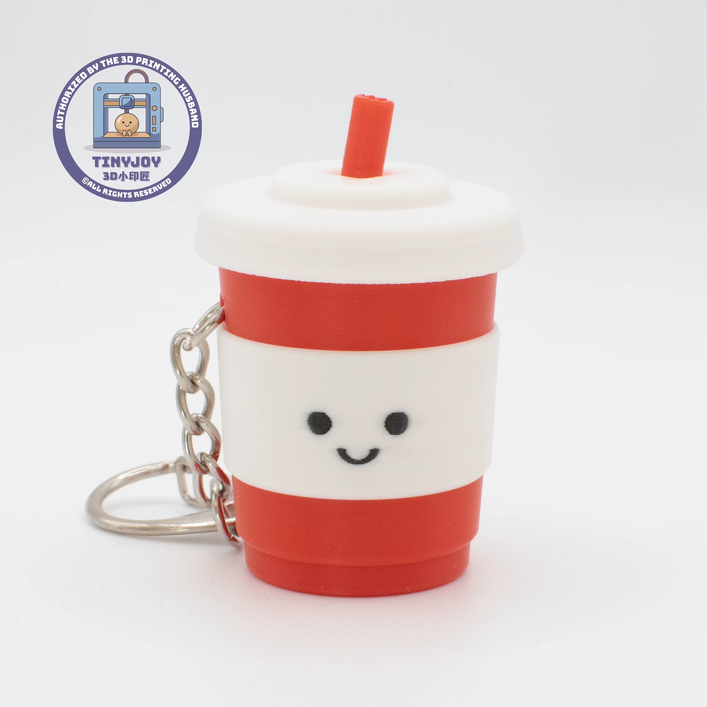 Little Printer 3D Printed Cola Cup Beverage Decompression Button Toy, Cute and Healing Couple Keychain Ornament Gift