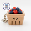 Little Printer 3D Printed Blueberry Basket Decompression Button Toy, Cute and Healing Couple Keychain Bag Ornament Gift