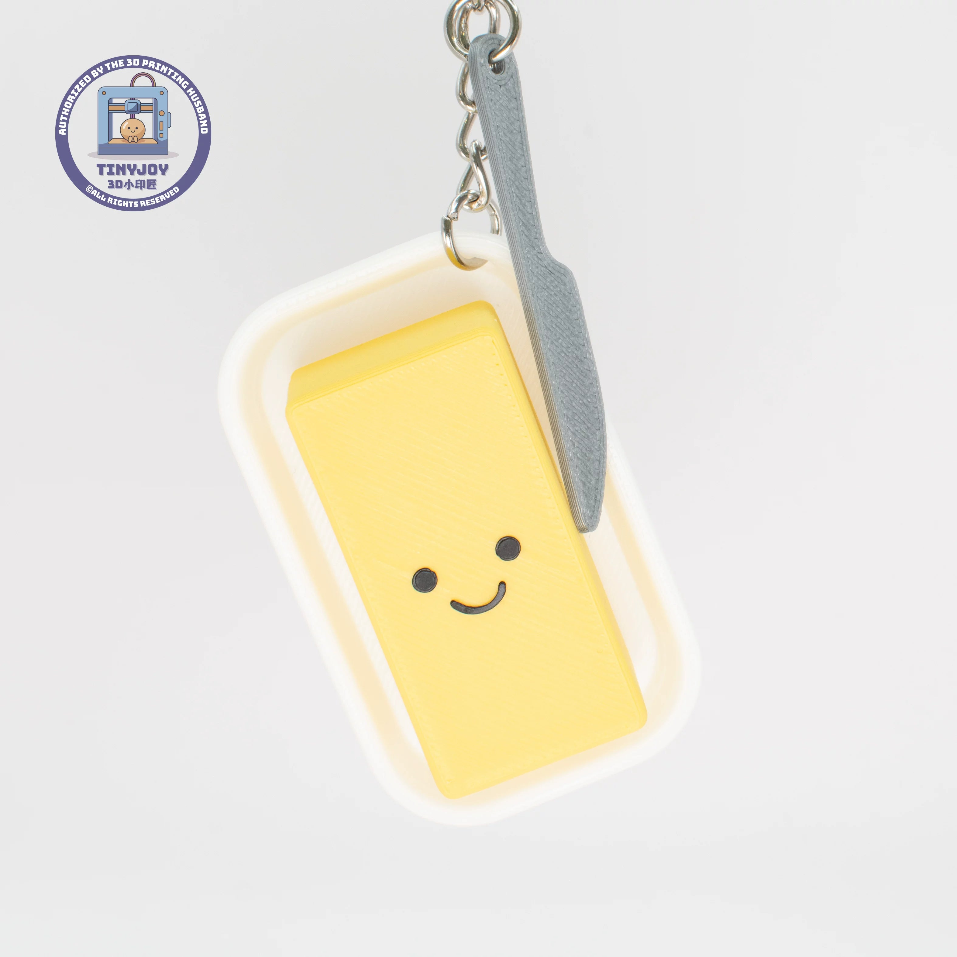 Little Printer 3D Printed Butter Decompression Button Toy - Cute and Healing Couple Keychain Bag Ornament Gift