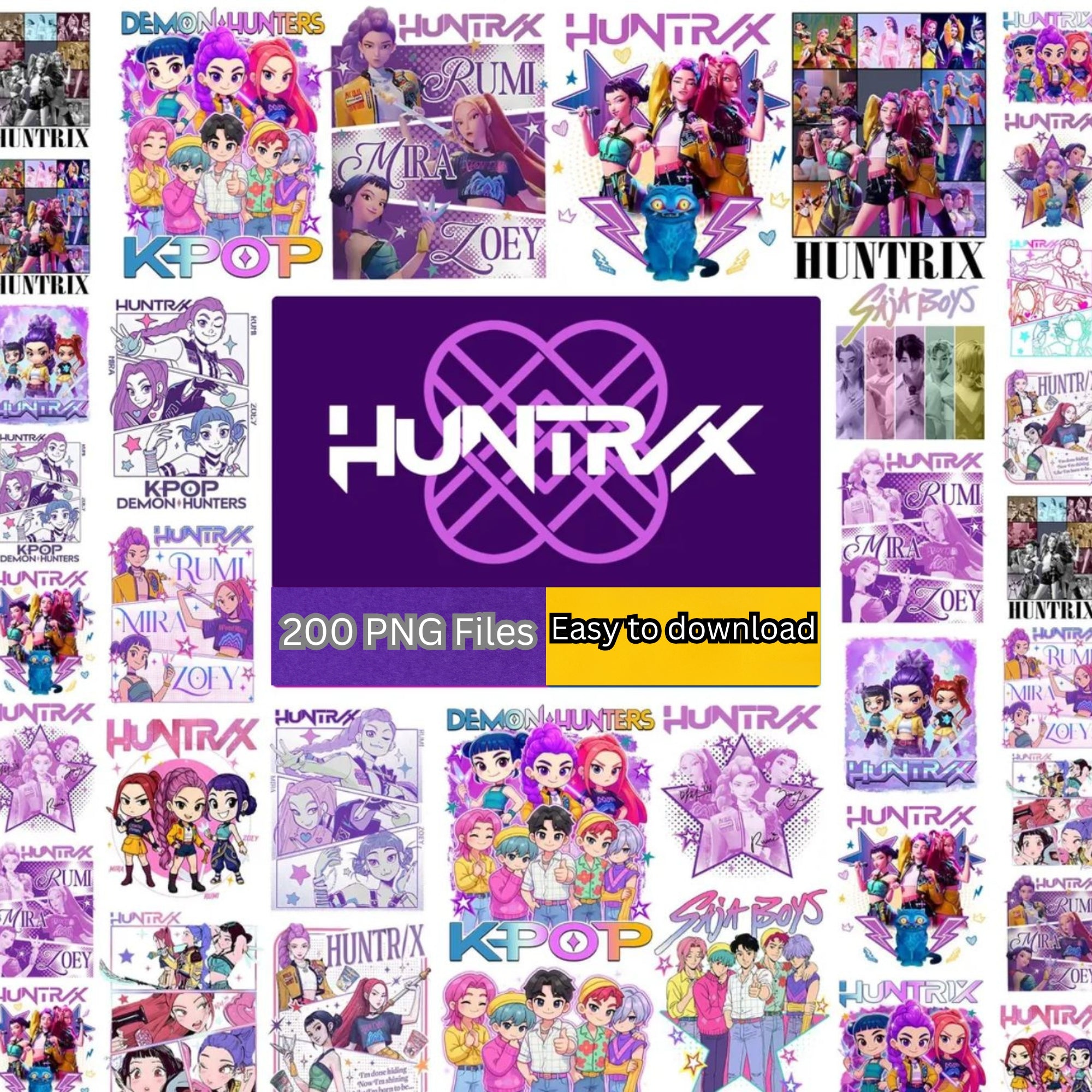 KPop Demon Hunters PNG, Anime Fan Files, KPop Demon Hunters, Saja Boys PNG, Shirt Sublimation Design 200 png files