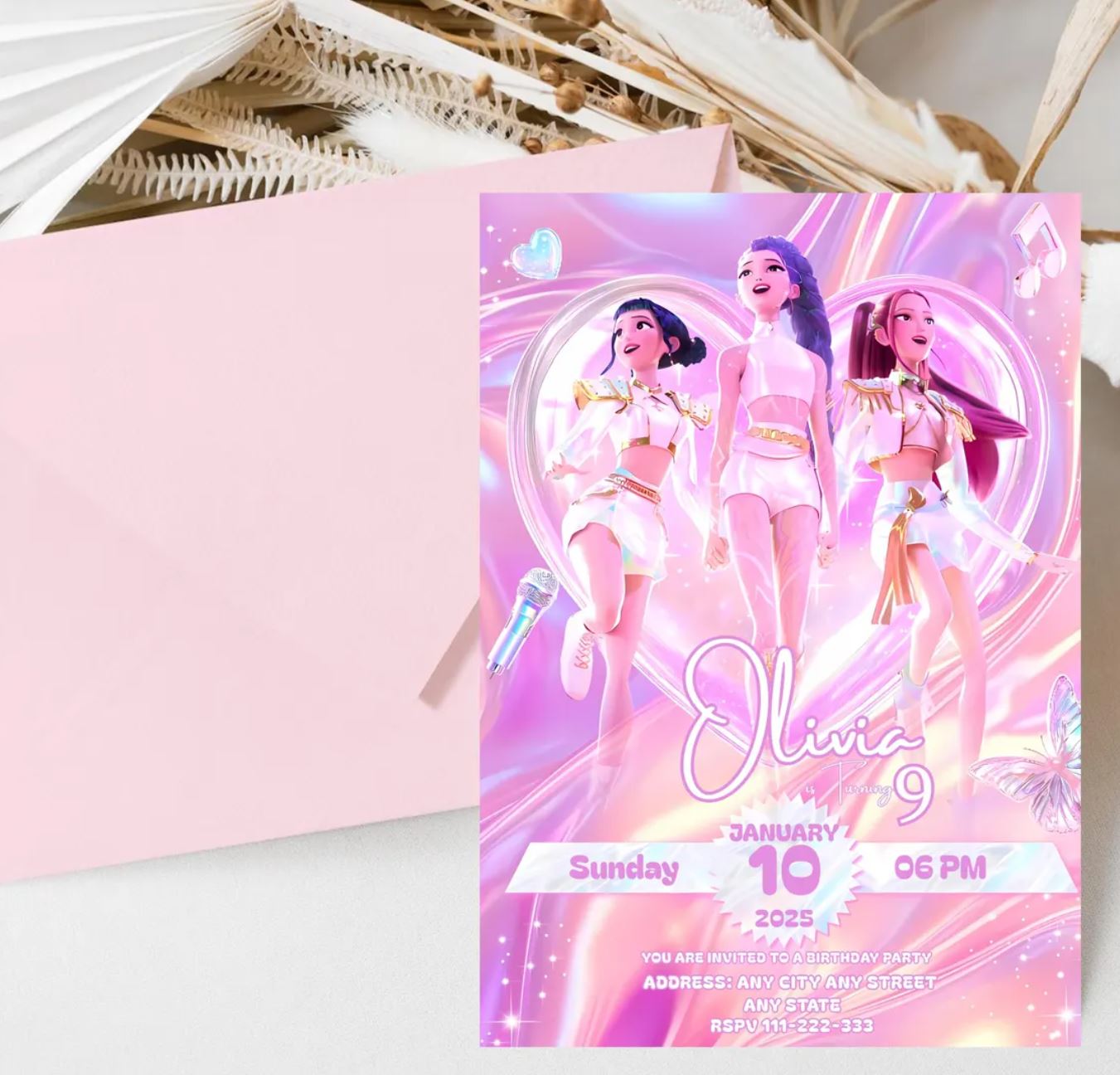 Last-minute party invite? Edit this Canva invitation in minutes and download instantly. Print at home or send digitally. Click to download.