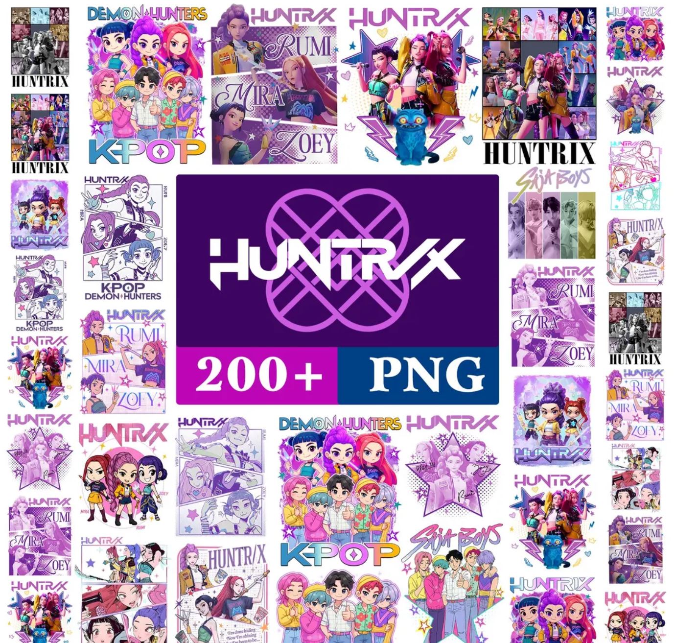 KPop Demon Hunters PNG, Anime Fan Files, KPop Demon Hunters, Saja Boys PNG, Shirt Sublimation Design 200 png files