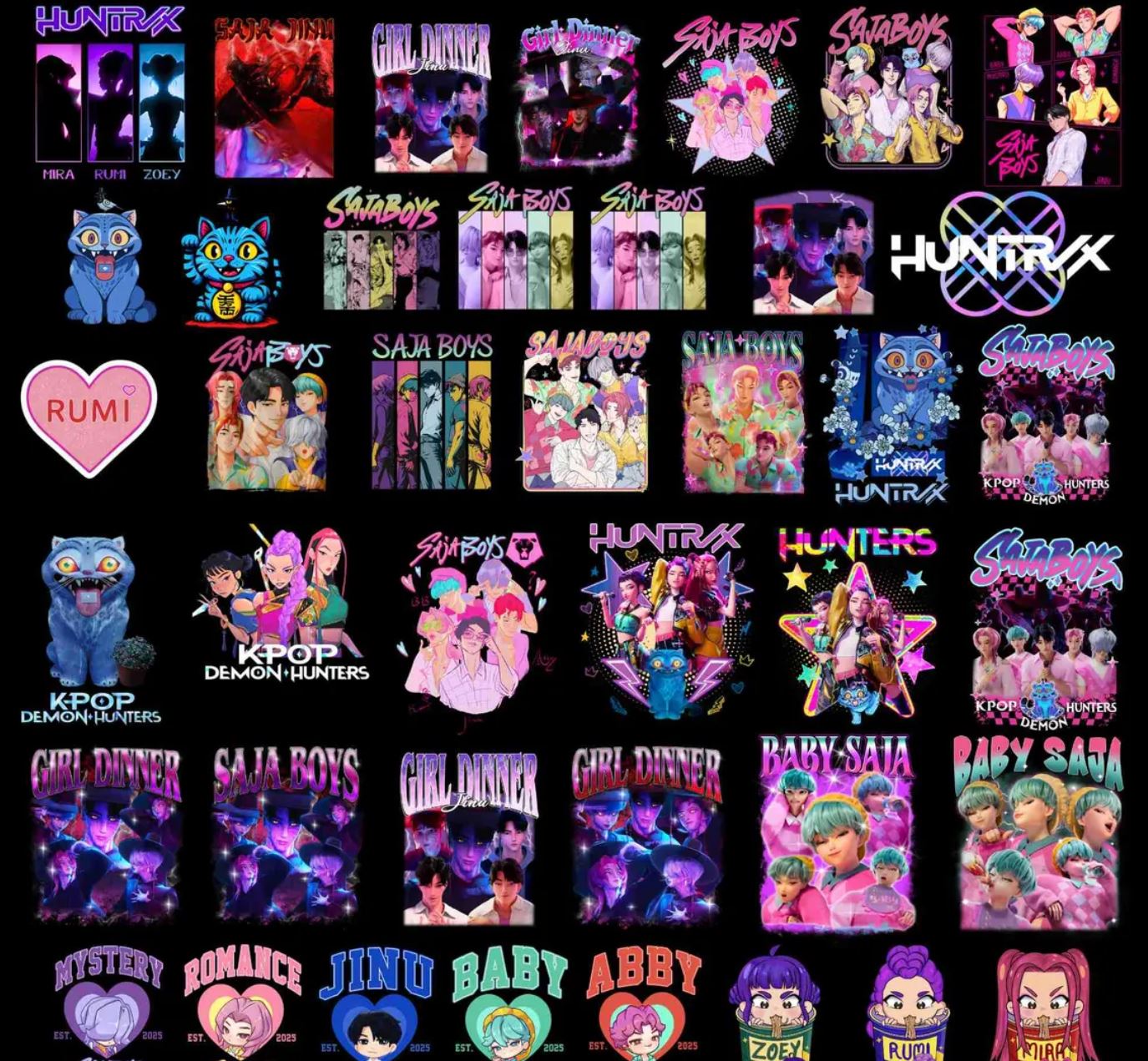 KPop Demon Hunters, Anime Fan Files, KPop Demon Hunters PNG, Boy Band PNG Bundle, Shirt Sublimation Design 66+ files