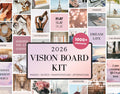 Vision Board Kit Printables 2026, Aesthetic Pictures, Images, Words, Visionboard for Women, Positive Affirmations, Manifestation